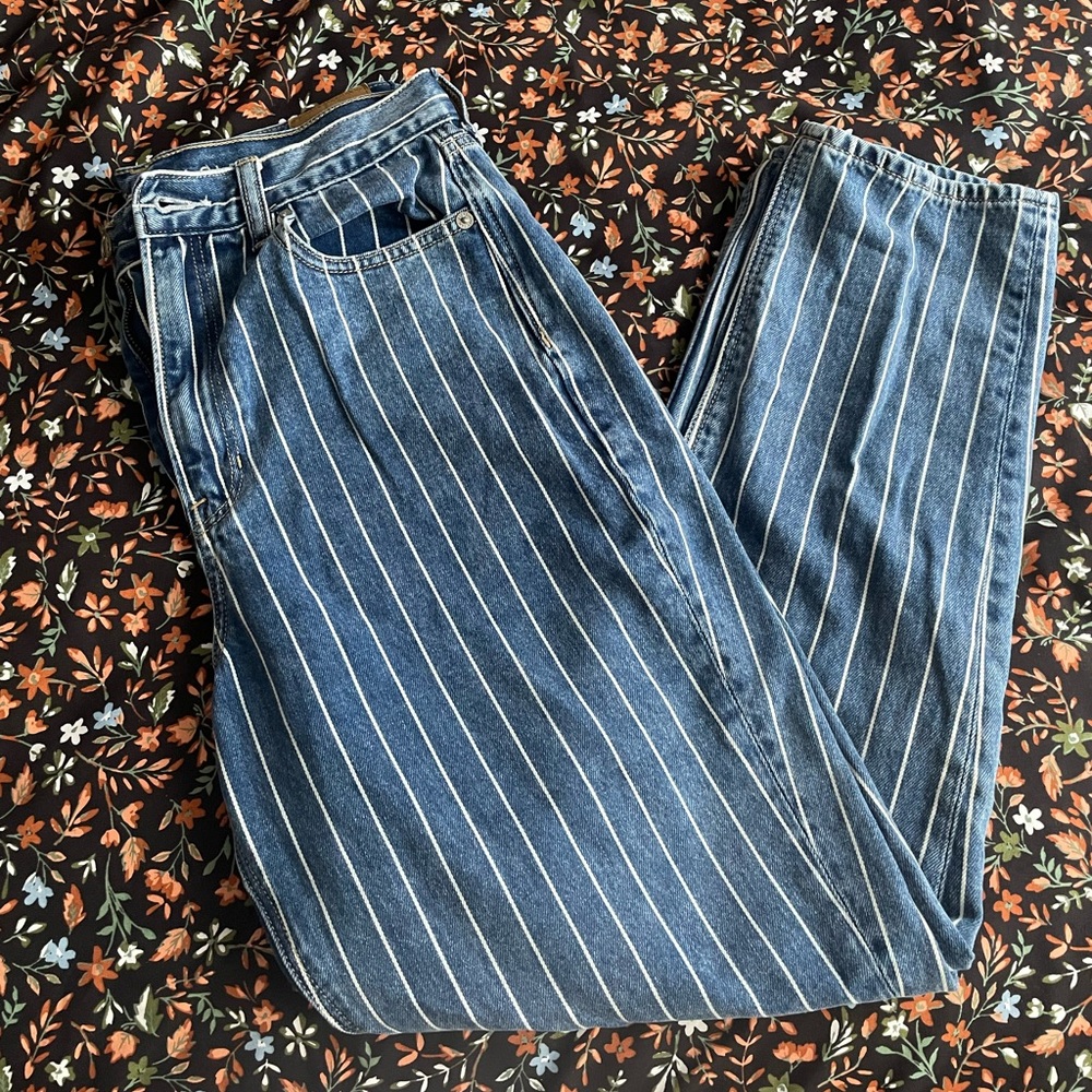 American Eagle Pinstriped Mom Jeans